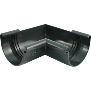 Marley Dachrinnen-Innenecke RG 100, Anthrazit, 90-Grad-Winkel für Kunststoff-Dachrinnen.