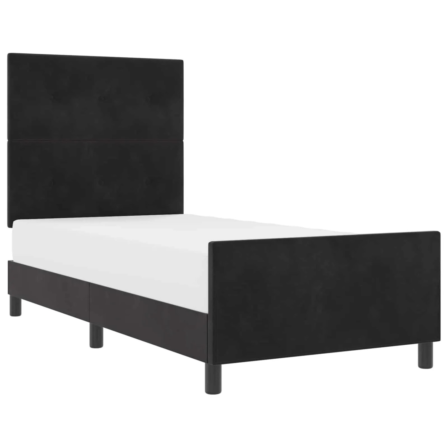 vidaXL Boxspringbett mit Kopfteil Schwarz 90 x 190 cm Samt 3344911