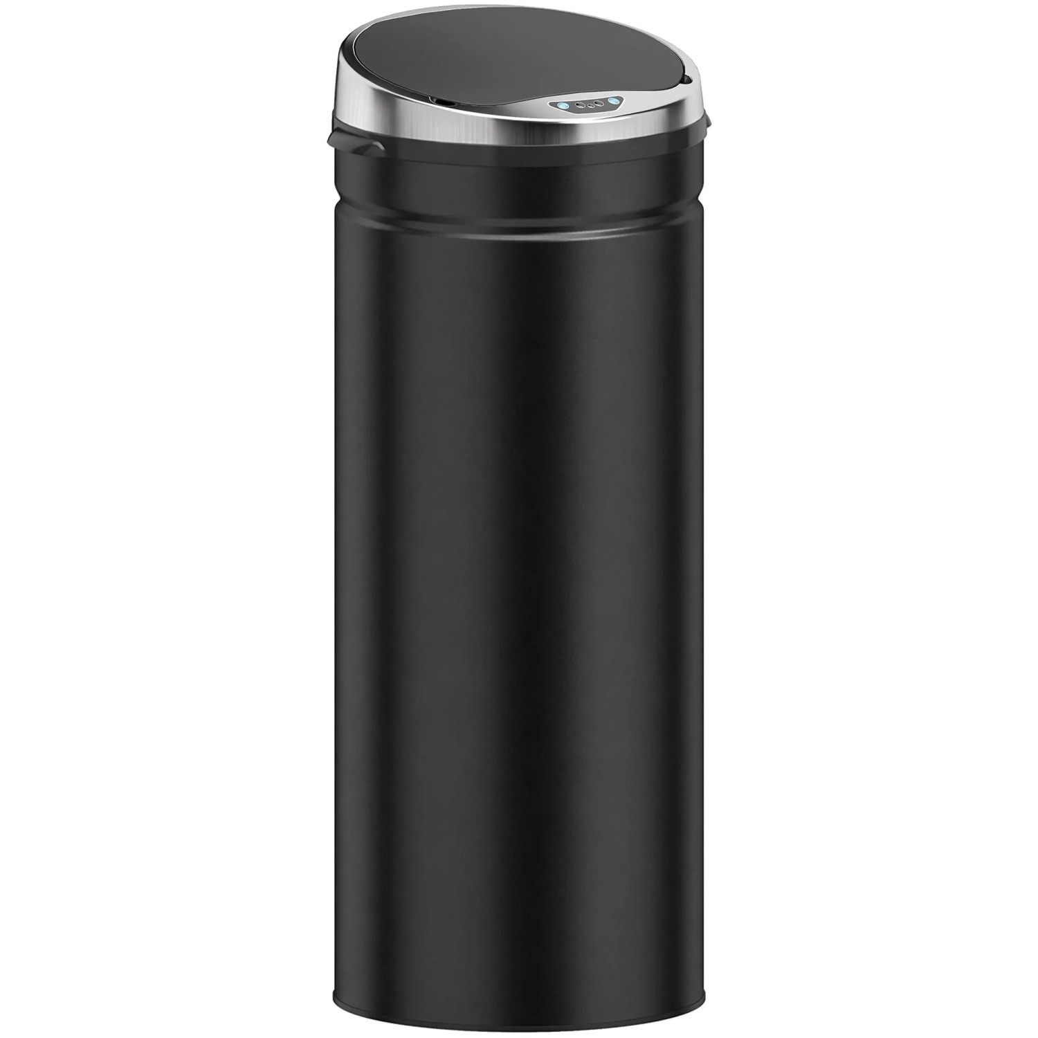 HOMCOM Sensor-Mülleimer Edelstahl ABS 30,5 x 30,5 x 81,5 cm Schwarz