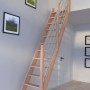 StarWood Buche Treppe mit Edelstahl-Geländer (rechts). Holztreppe für den Innenbereich.