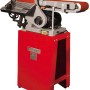 Holzmann Band-Tellerschleifmaschine BT1220 mit grafitbeschichteter Lauffläche auf rotem Untergestell.