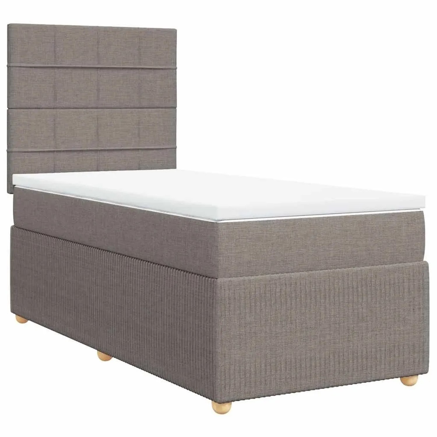 vidaXL Boxspringbett mit Matratze Taupe 100x200 cm Stoff 3294271 günstig online kaufen