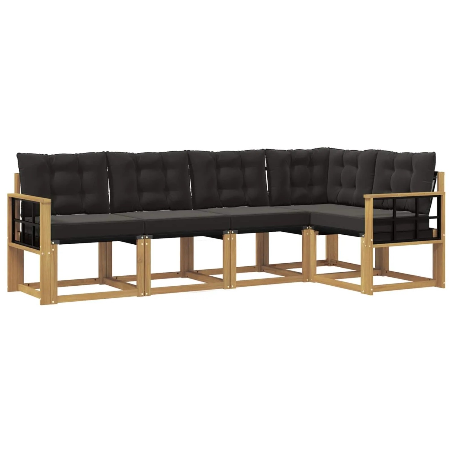 vidaXL Outdoor-Sofagarnitur mit Kissen 5-Tlg Weiß und Schwarz 3389482
