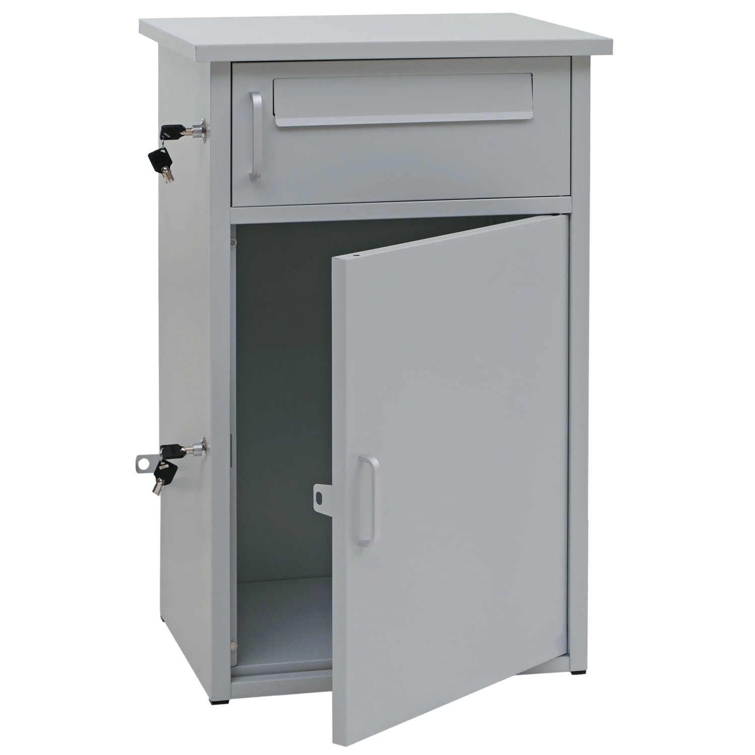 PROREGAL Paketkasten Mit 2 Fächern HxBxT 78x49x38cm Stahl Grau Paketbox Pak günstig online kaufen