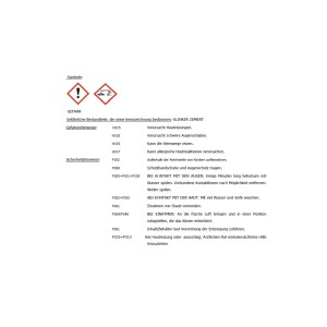 Sicherheitshinweise für Tassullo Münchner Rauputz 3 mm, Warnsymbole beachten.