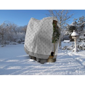 Graue Videx Garden Vlieshaube Lilie Mega XXL (200x300cm) schützt Pflanzen im Winter.