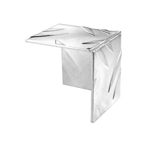 Eckschutz aus Aluminium, natur, mit Riffel-Prägung, 29,5x29,5mm.