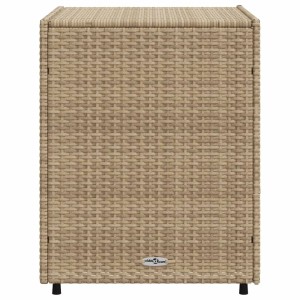 VidaXL Gartenschrank, beige, aus Poly Rattan, 55x59x69 cm. Universalbox für Gartenbedarf.