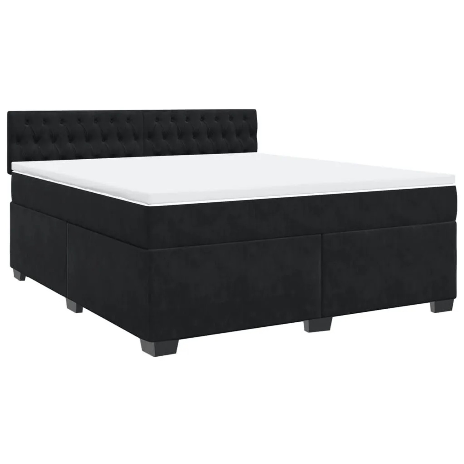 vidaXL Boxspringbett mit Matratze Schwarz 180x200 cm Samt 3288686 günstig online kaufen