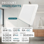 Weiße, quadratische LUXULA LED Aufbauleuchte, IP44-geschützt, CCT-Deckenleuchte, ultraflach, für Bad & Küche.