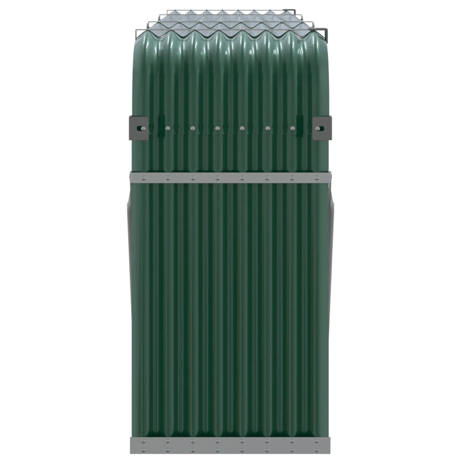 Grüner Kaminholzunterstand aus verzinktem Stahl, 234x45x100 cm, für Kaminholz Lagerung.
