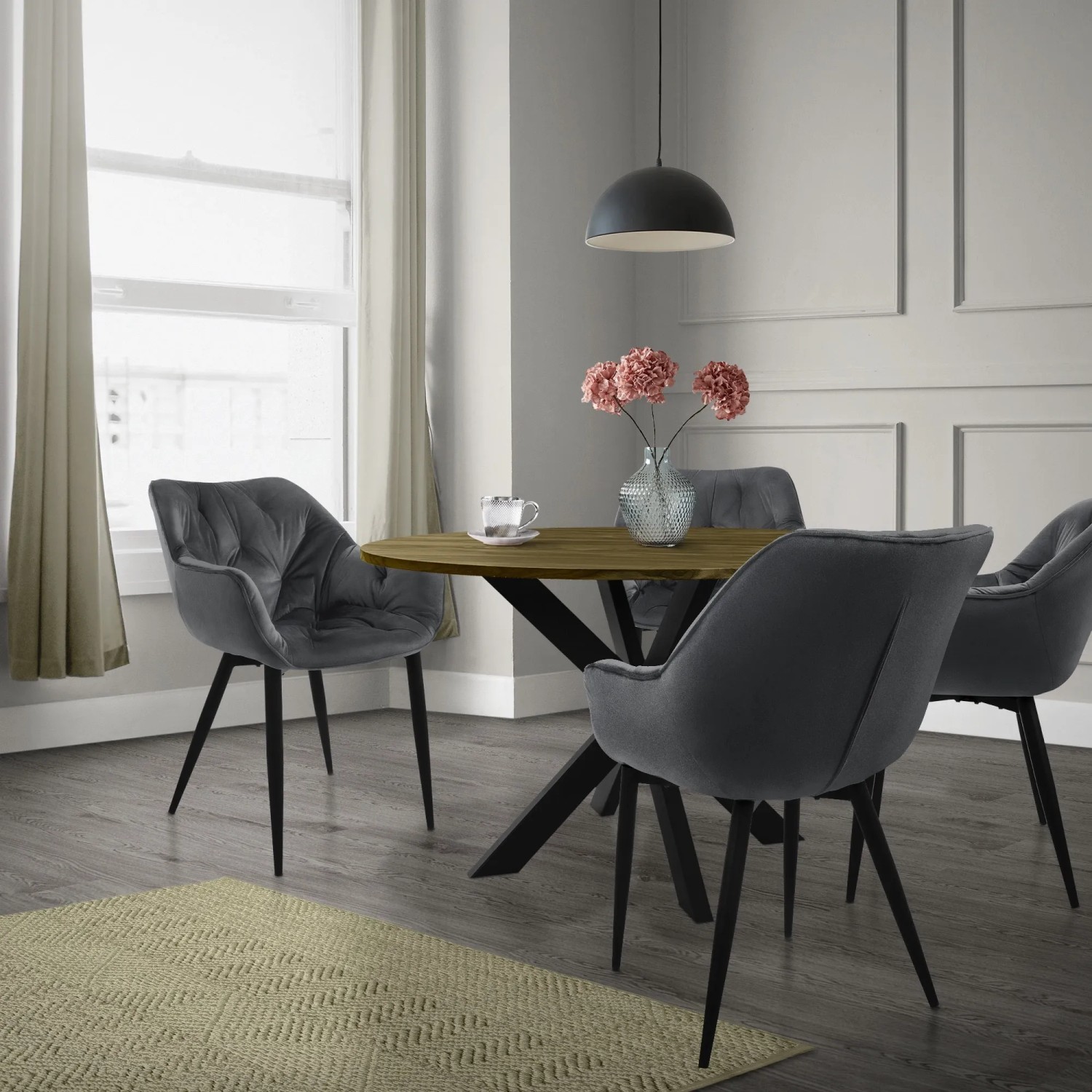 4er Set Esszimmerstühle Mit Kunstleder - Moderne Küchenstühle Braun/schwarz