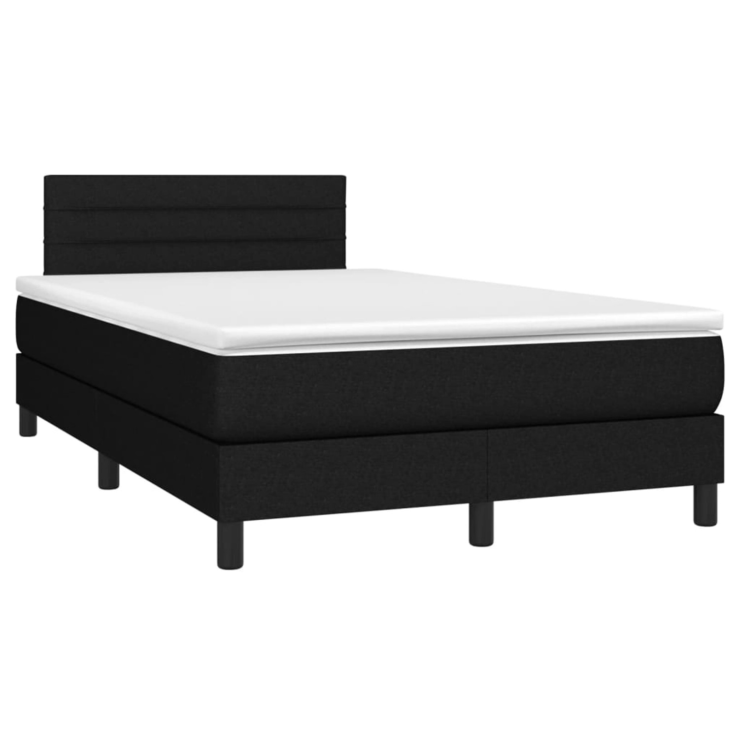 vidaXL Boxspringbett mit Matratze & LED Schwarz 120x190 cm Stoff 3270048 günstig online kaufen