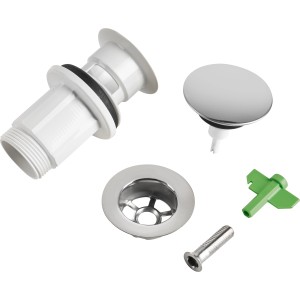 Prevex Pop-Up-Ventil-Set 1 1/4 aus Edelstahl für Waschbecken.