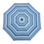 Derby Marktschirm COMO, Ø 165 cm, blau gestreift, mit Knickfunktion, von oben.