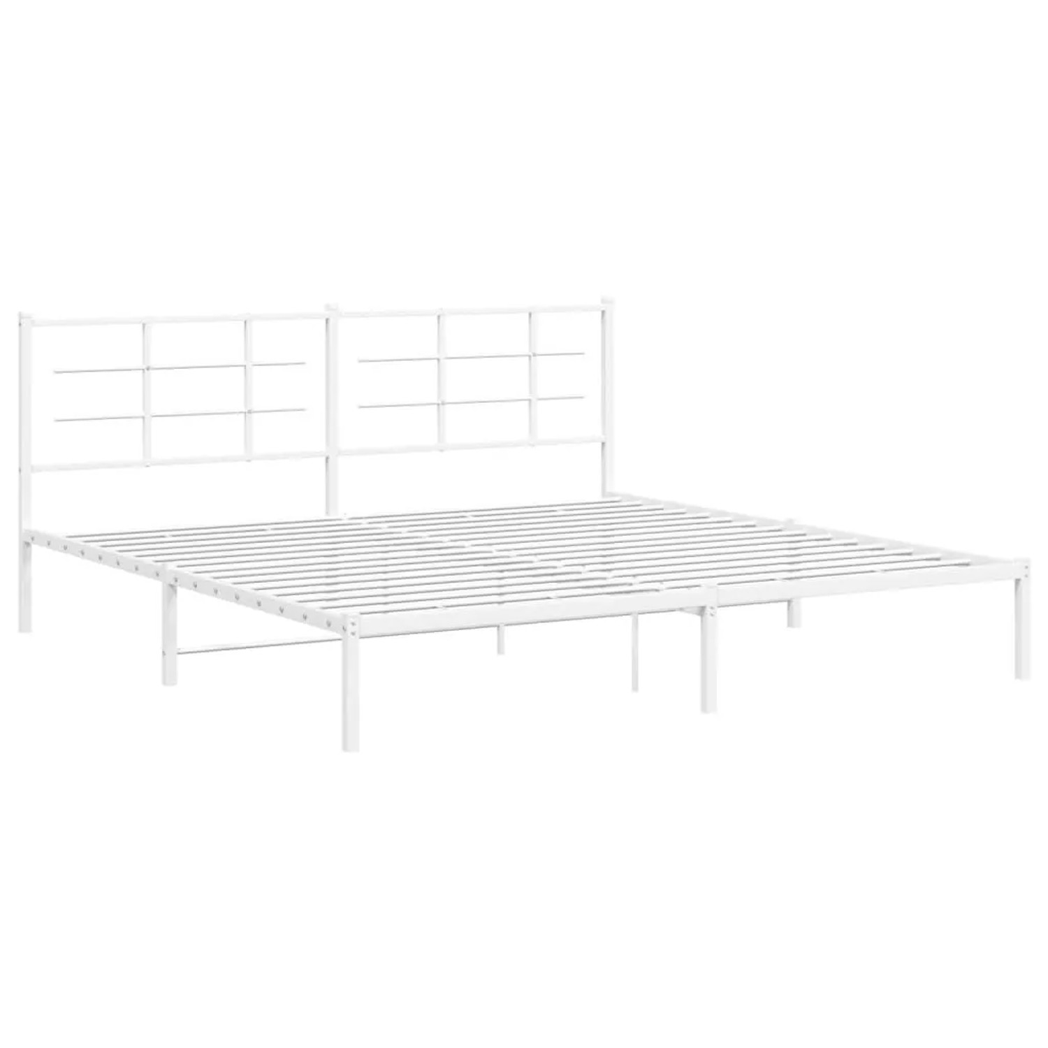 vidaXL Bettgestell mit Kopfteil Metall Weiß 193x203 cm 355616 günstig online kaufen