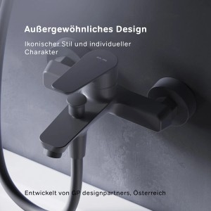 Schwarze AM.PM Wannenarmatur FTA10022 Hit Aufputz für Badewanne und Dusche.