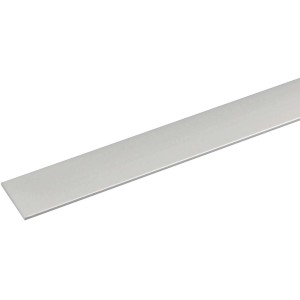 Arcansas Flachstange aus Aluminium, silber eloxiert, 2x15x1000 mm.