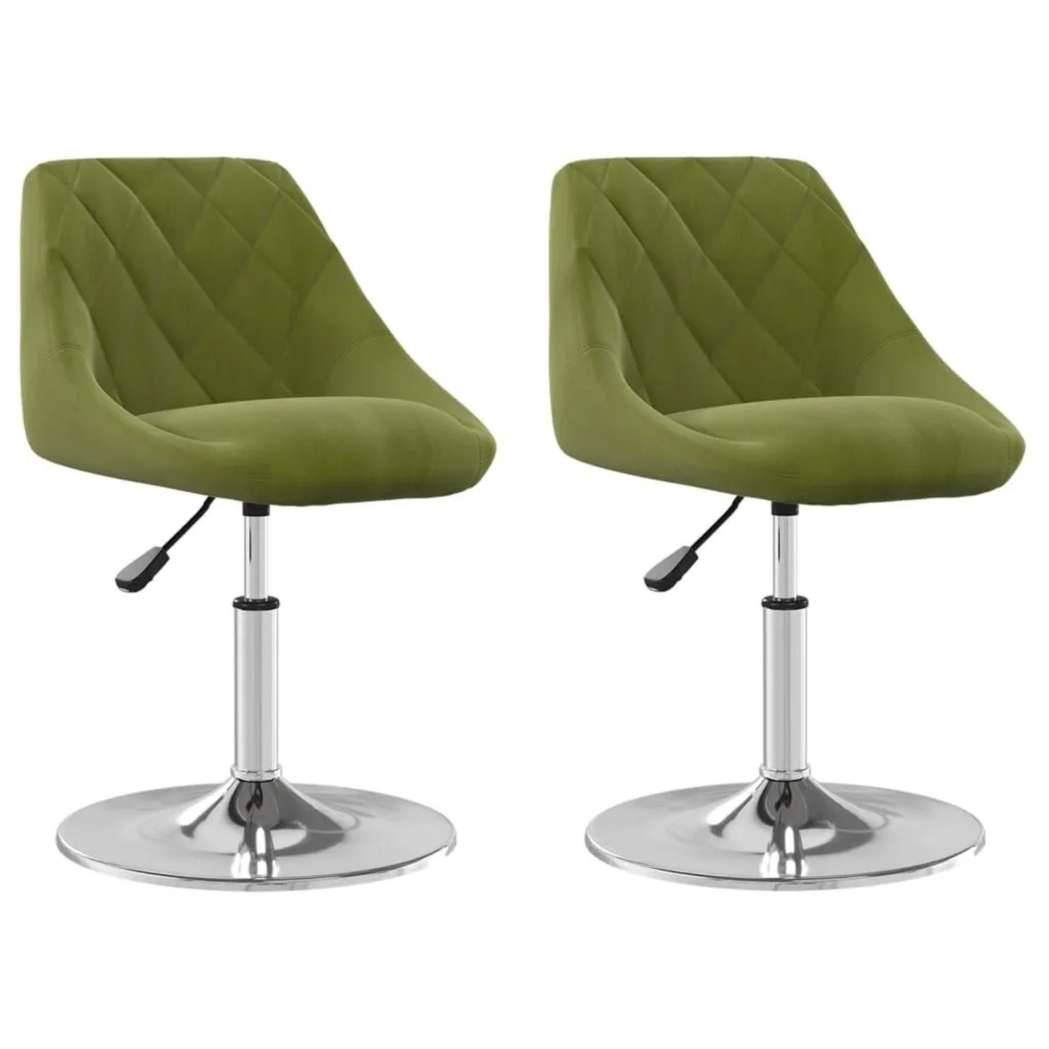 vidaXL Esszimmerstühle 2 Stk Drehbar Hellgrün Samt 335285