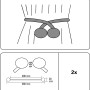 Abbildung von Gardinia Flex-S Raffhaltern mit Magnet, schwarz, 2 Stück. Ideal für Gardinen und Vorhänge.