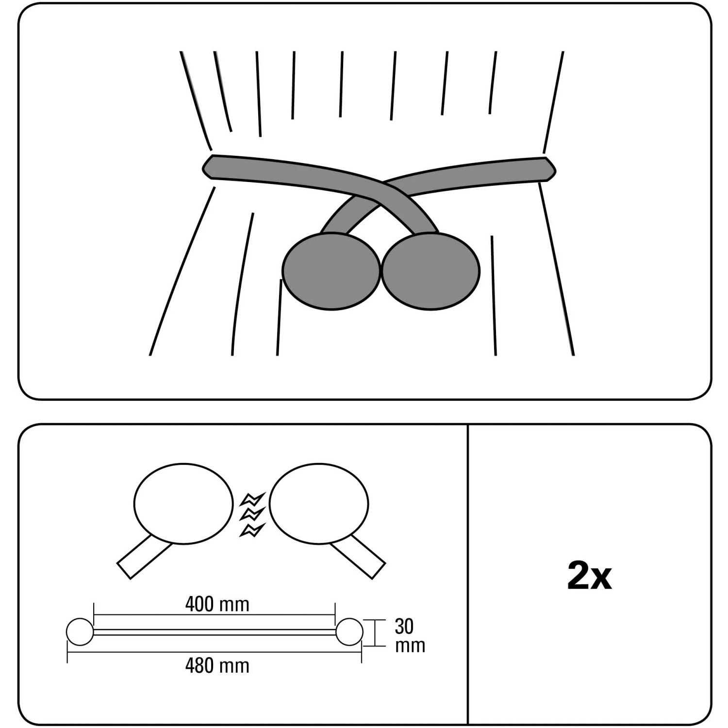 Abbildung von Gardinia Flex-S Raffhaltern mit Magnet, schwarz, 2 Stück. Ideal für Gardinen und Vorhänge.