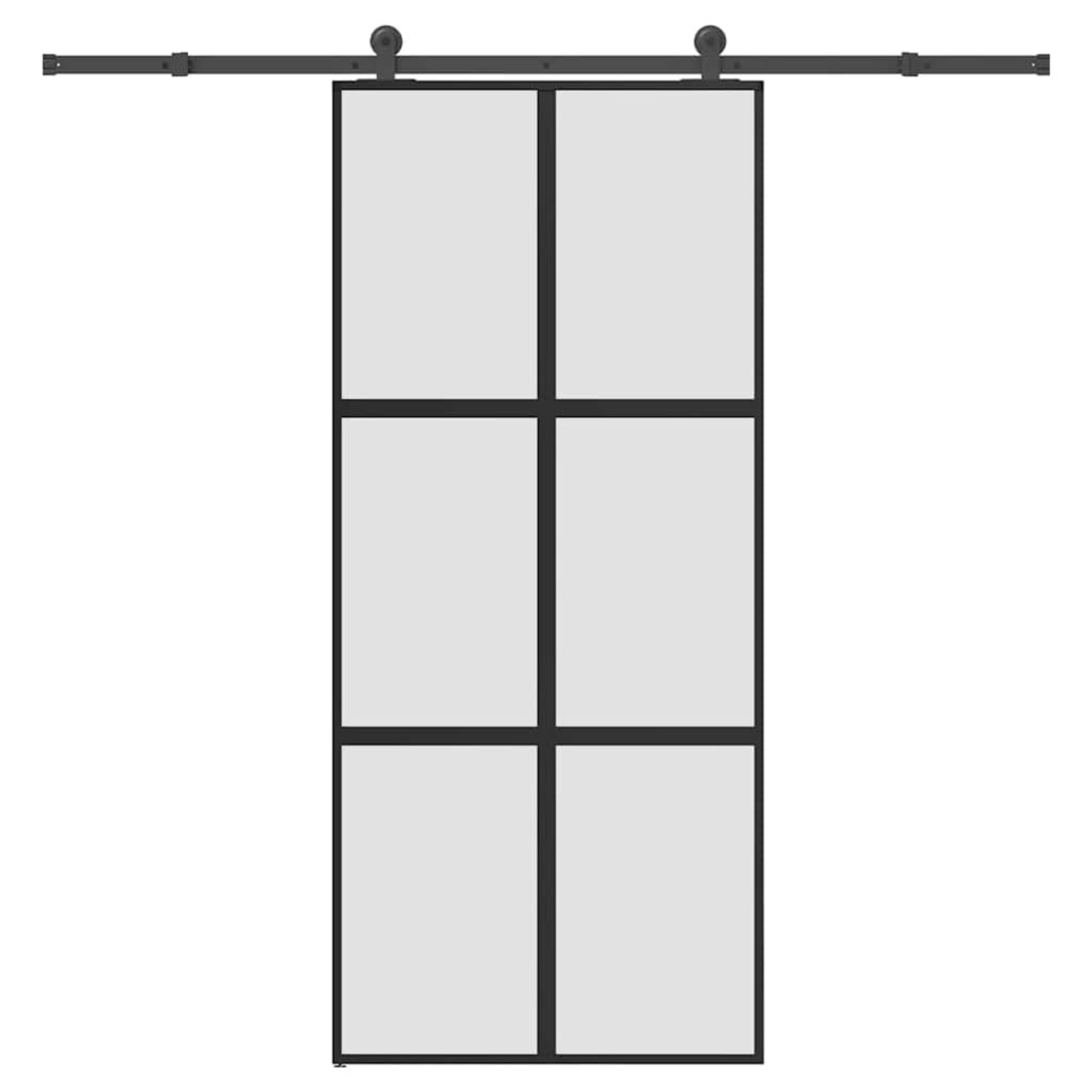 vidaXL Schiebetür mit Beschlag 90x205 cm Hartglas & Aluminium 3332963 günstig online kaufen