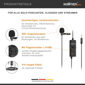 Walimex Pro Boya M1 Pro Ansteckmikrofon Lavaliermikrofon Camcorder Pc Mikrofon