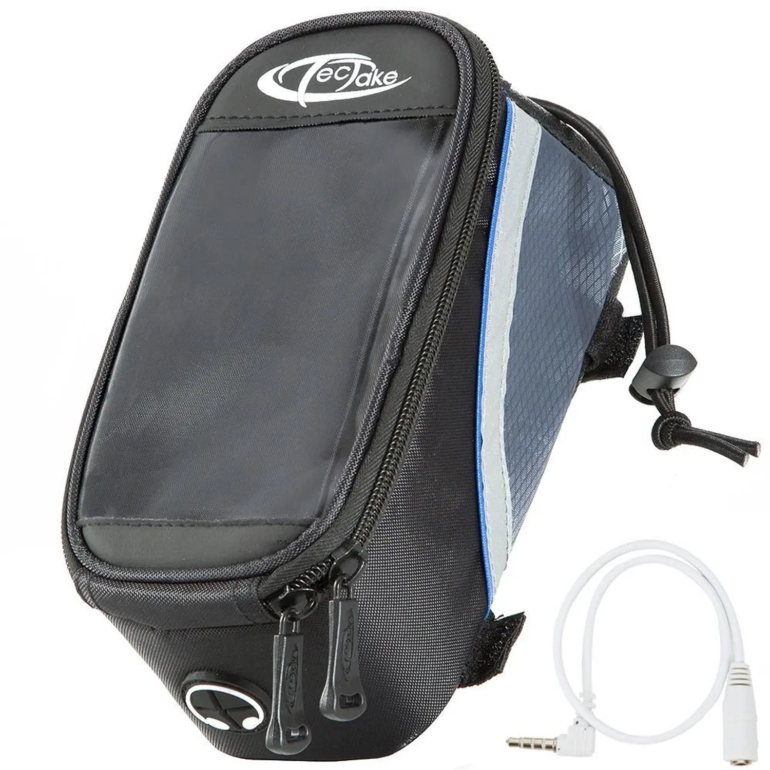 Tectake Fahrradtasche  Mit Rahmenbefestigung Wasserabweisend 20 x 9 5 x 10 cm 20 x 9 50 x 10 cm Schwarz Grau Blau