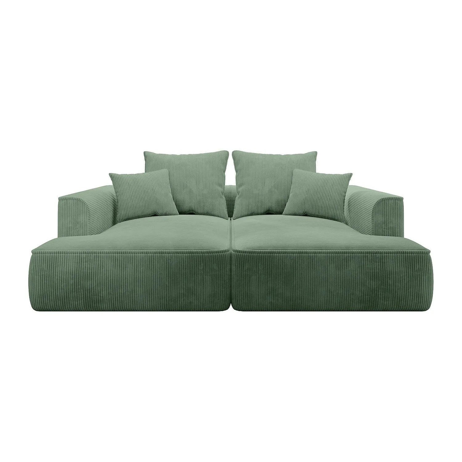 Vente-unique Sofa Ohne Schlafmöglichkeit Pineta Mandelgrün 230 cm