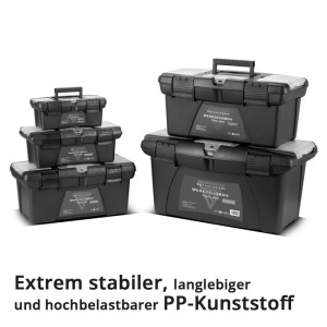STAHLWERK Toolbox Set: 5 leere Werkzeugkoffer im Modulsystem, stapelbar.