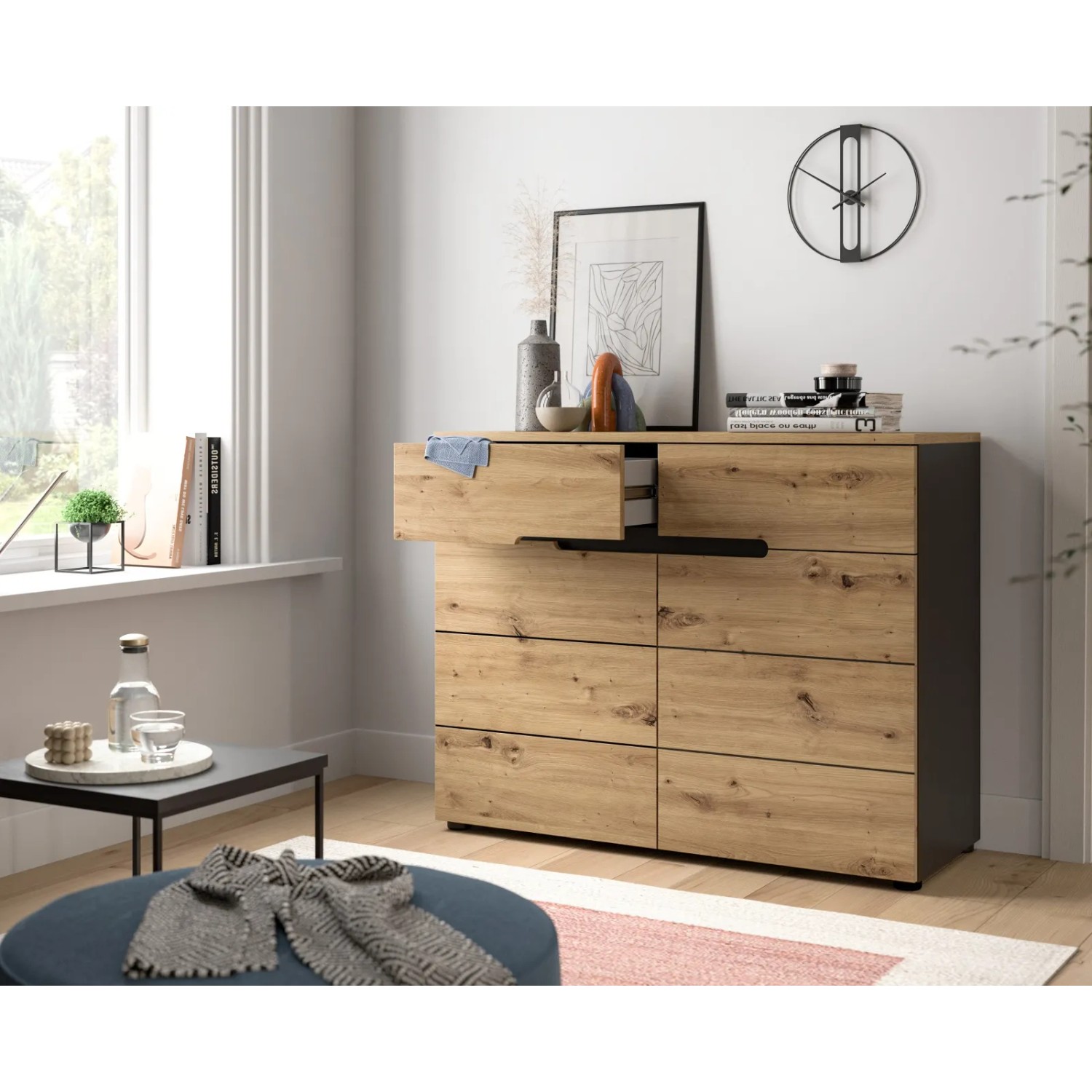 Inn.Furn Kommode Eiche Grau 100 cm mit Soft-Close Cooper_6