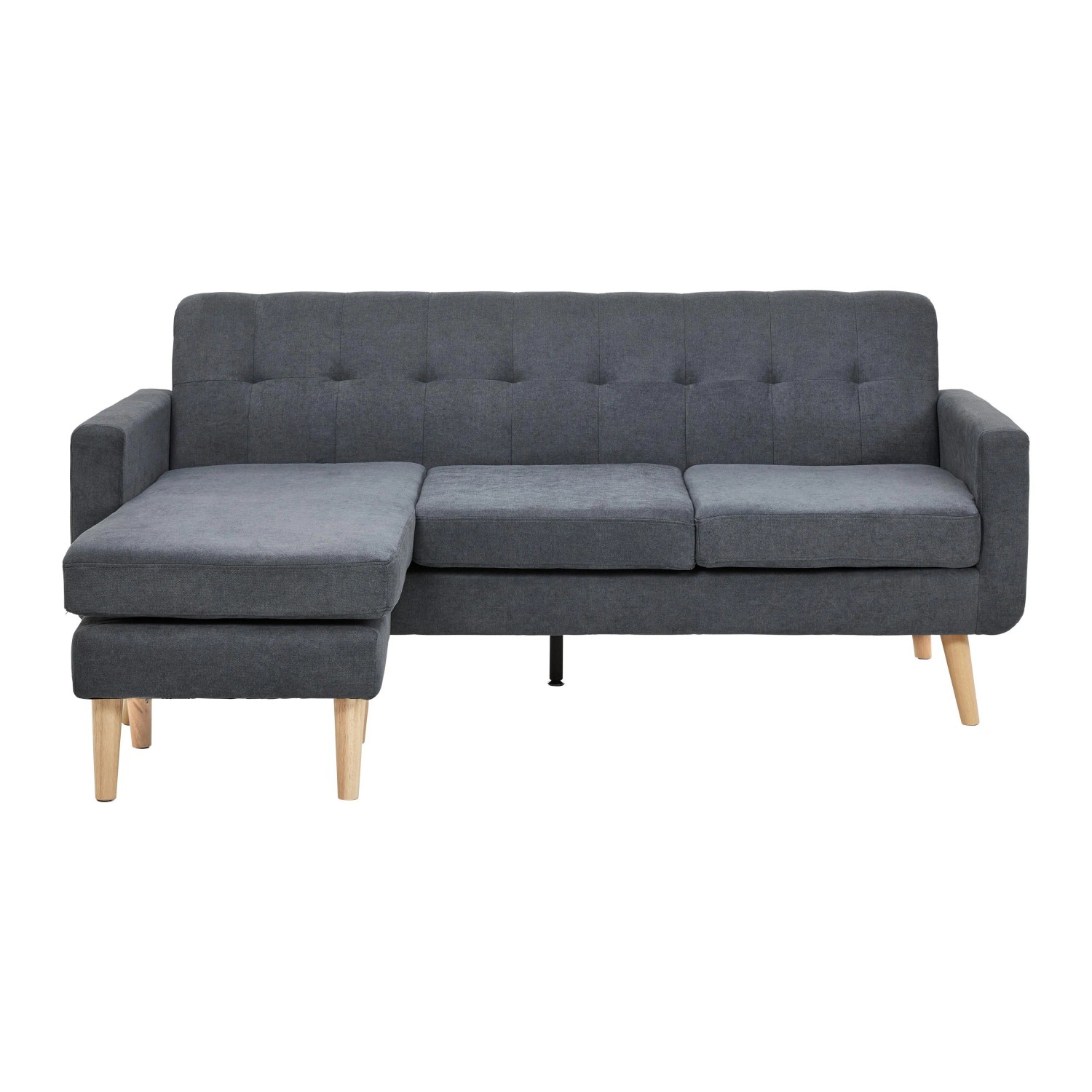 Bessagi Home Wohnlandschaft Tamara Dunkelgrau Webstoff