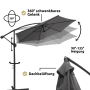 deluxe4home Ampelschirm anthrazit, 270cm, mit 360° Gelenk und Neigungsfunktion.