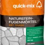 Sack Naturstein-Fugenmörtel Grau, 25 kg, von Quick-Mix. Geeignet für Fugen von 3-25 mm.