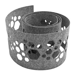 Hellgrauer zaunzu Sichtschutz Vliesstreifen mit Hexagon-Muster für Doppelstabmattenzaun.