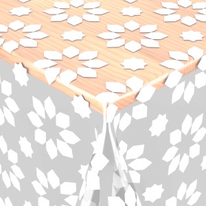 Venilia Tischschoner Cristina Weiß, 140 cm, Meterware mit floralem Muster.