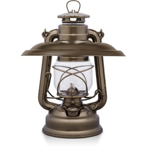Feuerhand Sturmlaterne Baby Special Bronze mit Reflektorschirm für blendfreies Licht.
