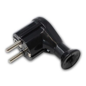 world-trading-net Schutzkontakt Winkel-Stecker WTN-II Schwarz 2P+Z
