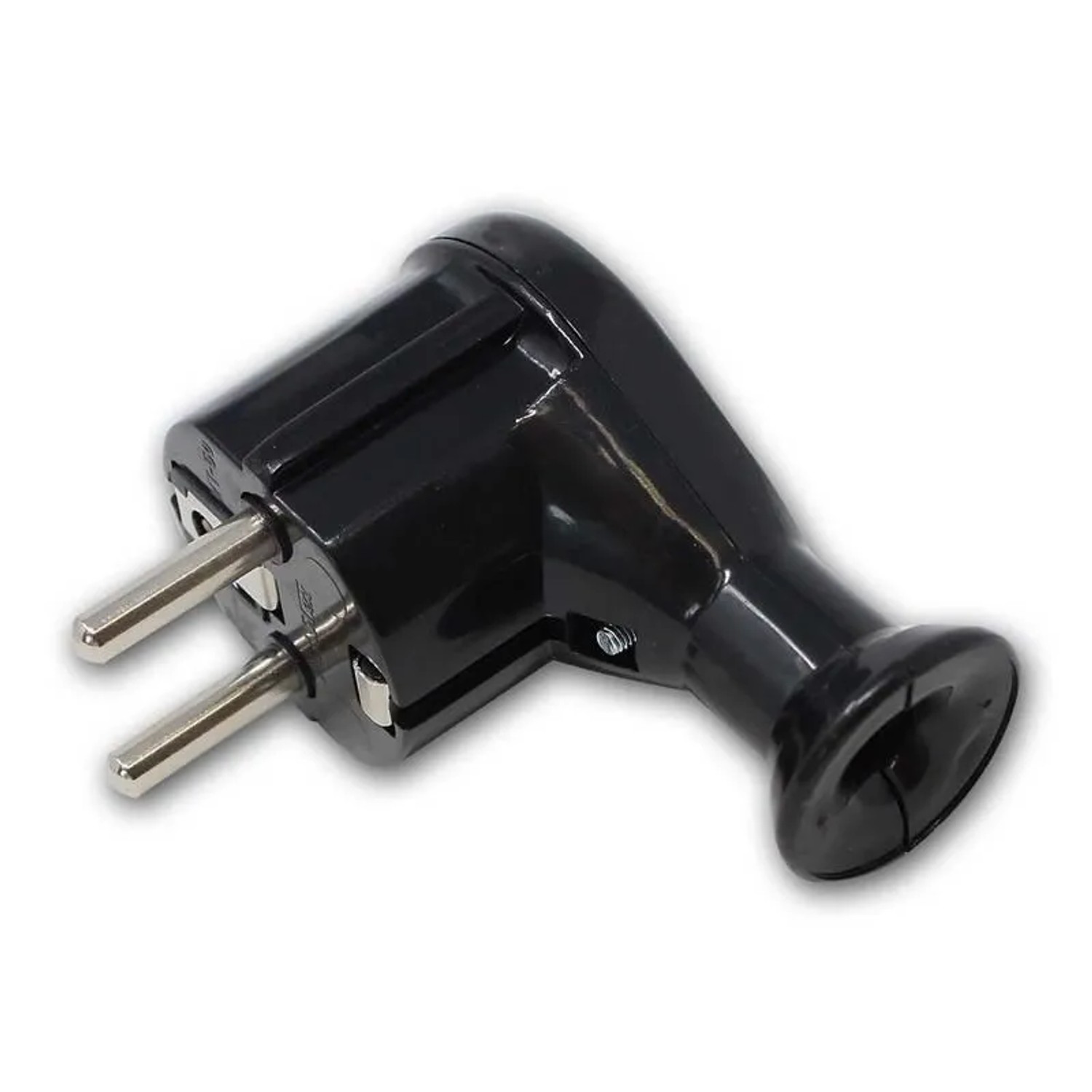 world-trading-net Schutzkontakt Winkel-Stecker WTN-II Schwarz 2P+Z