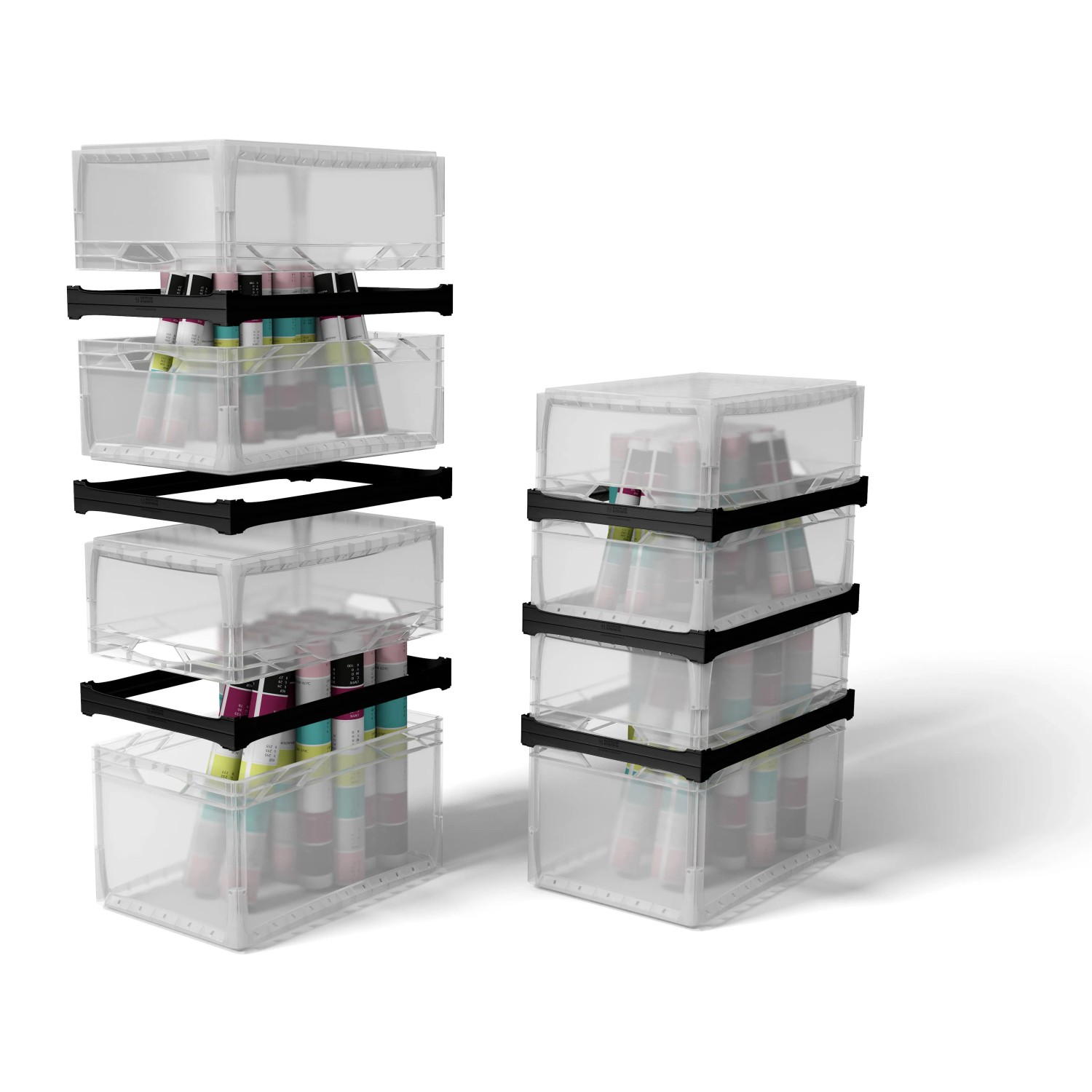 Eurobox-System Adapterring für 40x30 cm Boxen, zur Volumenverdopplung durch Überkopfstapelung.