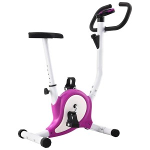 Lila-weißer Heimtrainer vidaXL mit LCD-Display für Fitness-Training zu Hause.