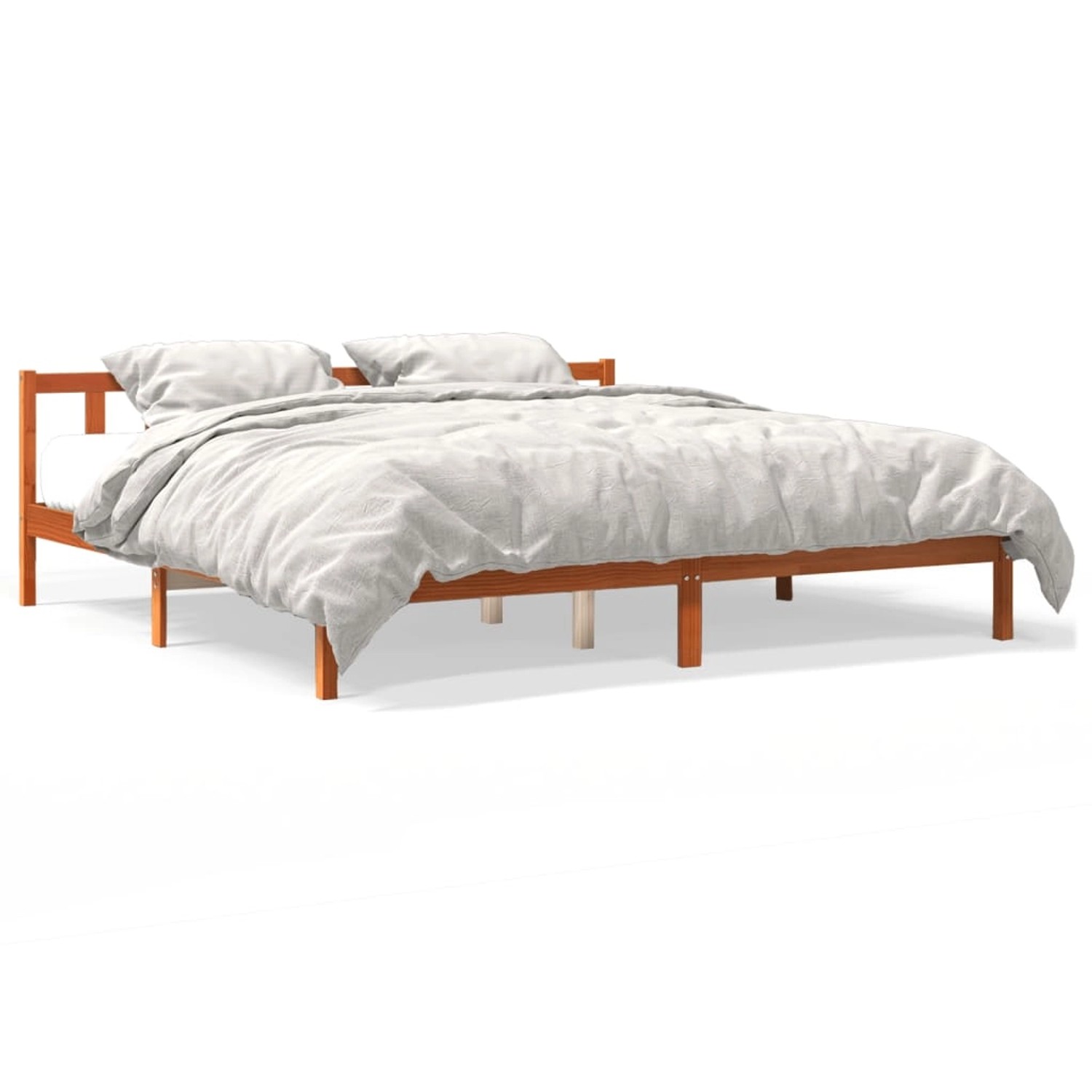 vidaXL Massivholzbett ohne Matratze Wachsbraun 180x200 Kiefernholz 844812 günstig online kaufen