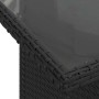 Detailansicht: Schwarzes vidaXL Gartenmöbel-Set aus Poly Rattan mit Tischplatte.