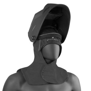STAHLWERK Schweißhaube mit Klettverschluss unter Schweißhelm, flammenhemmend, schwarz.