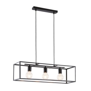 Lindby Pendelleuchte Emily 9624257 Modern in Schwarz aus Metall 3-flammig E27 Küchenleuchte