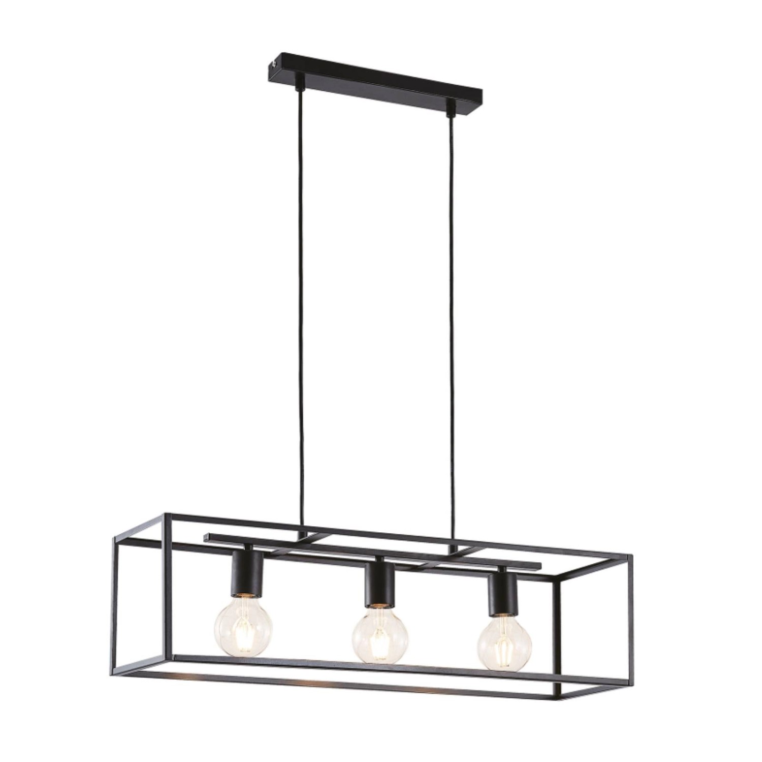 Lindby Pendelleuchte Emily 9624257 Modern in Schwarz aus Metall 3-flammig E günstig online kaufen