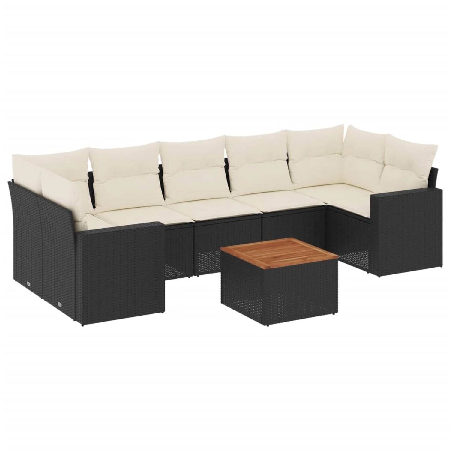 vidaXL 8-Tlg Garten-Sofagarnitur mit Kissen Schwarz Poly Rattan 3256364 günstig online kaufen