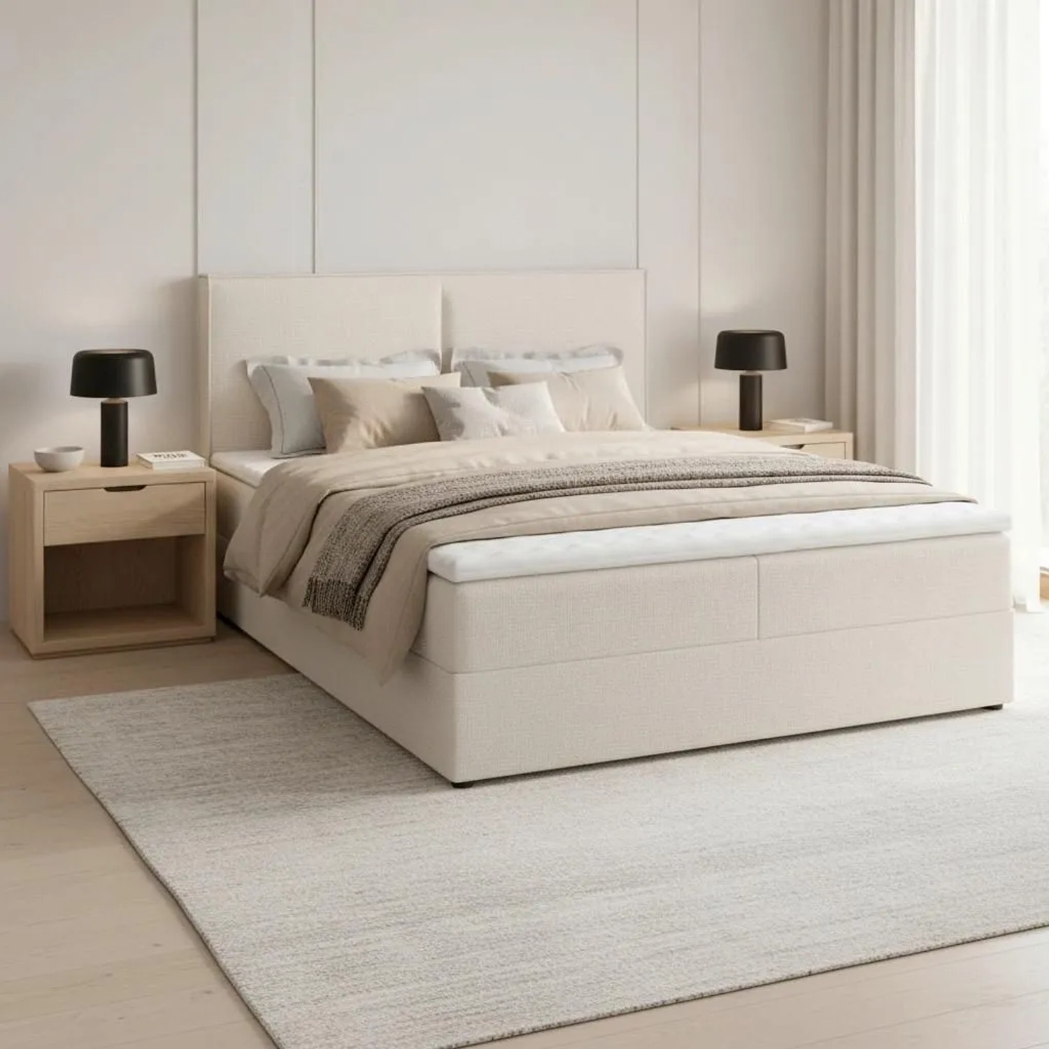 Bessagi Home Boxbett Imola Creme ca. 140x200 mit Topper