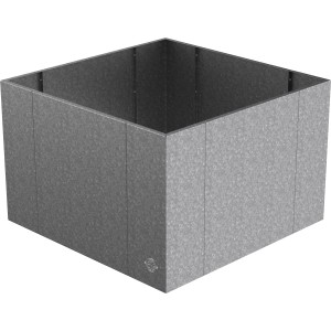 Leeres, feuerverzinktes Eleo Hochbeet Monterosso, 90x90x68 cm, für Garten oder Terrasse.