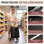 Sekey Einkaufstrolley Treppensteiger mit Kühlfach, schwarz, im Einsatz im Supermarkt.